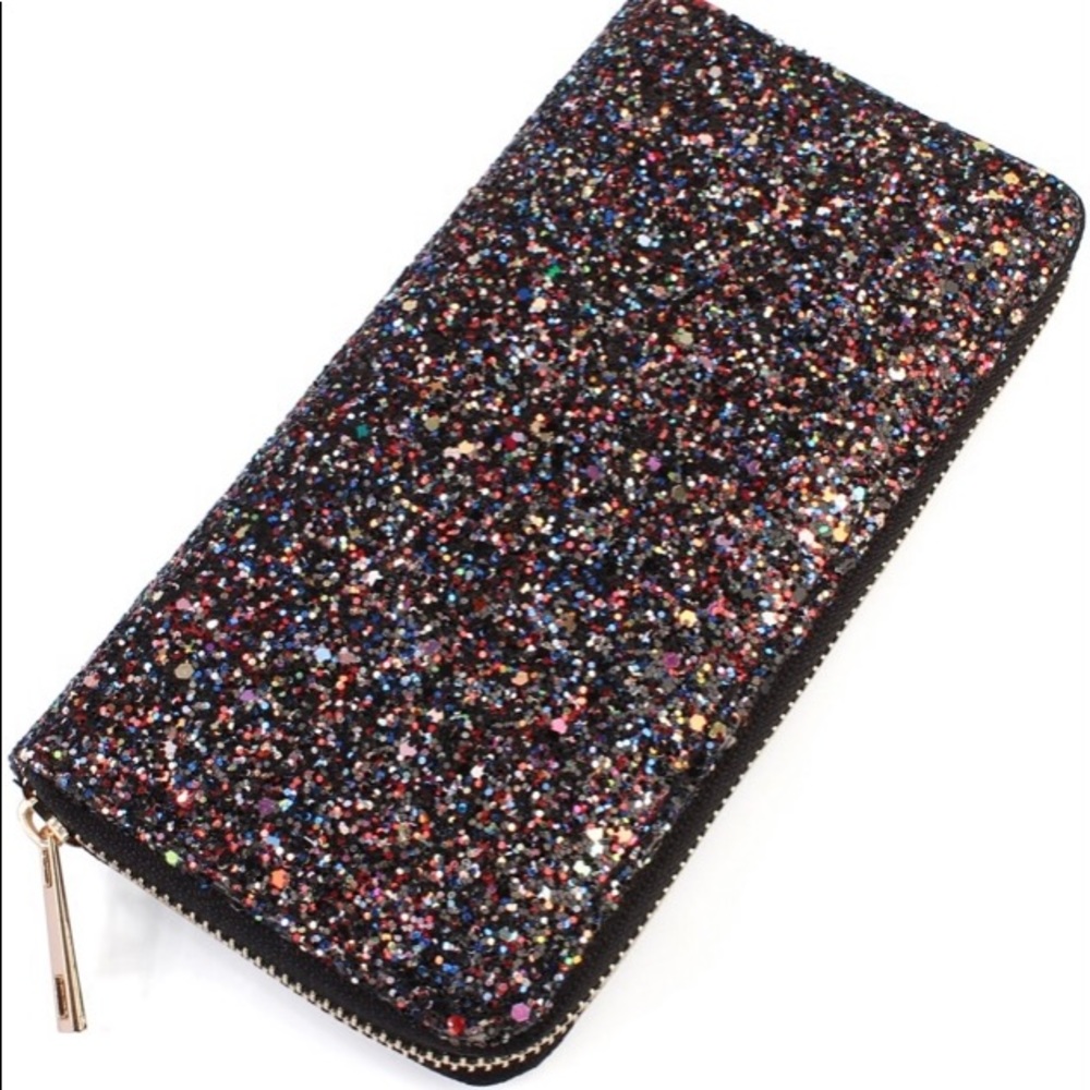 Black glitter wallet